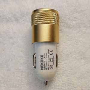 12V car charger with two USB ports 2.1A and 1.0A